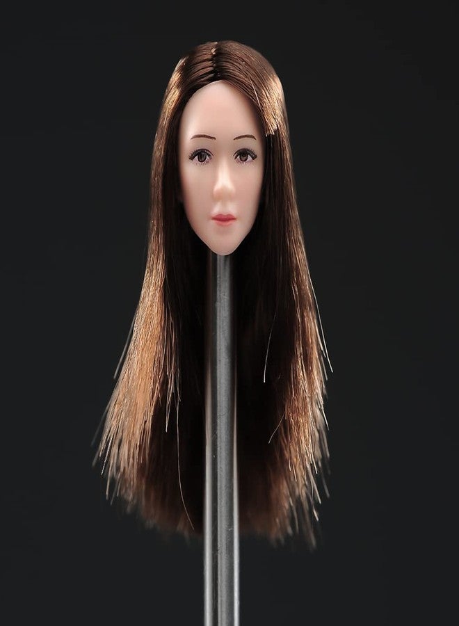 RoofWorld 1/12 Scale Female Head Sculpt,Europen Beauty Planted Hair Head Carved Carving for 6 inches Phicen TBLeague Action Figure Body - Image 1